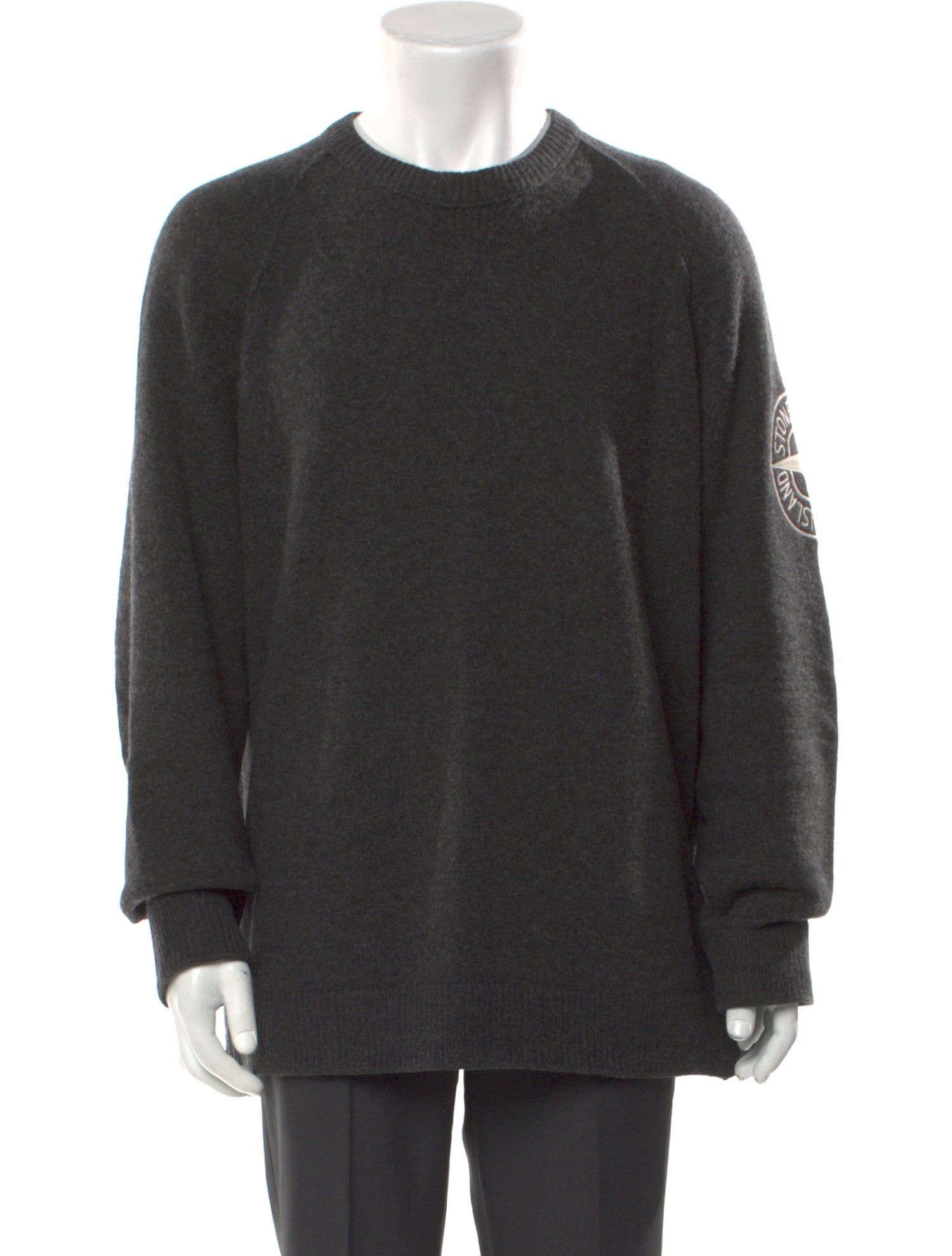 Stone Island Embroidered Logo Knit Pullover Wool Pullover