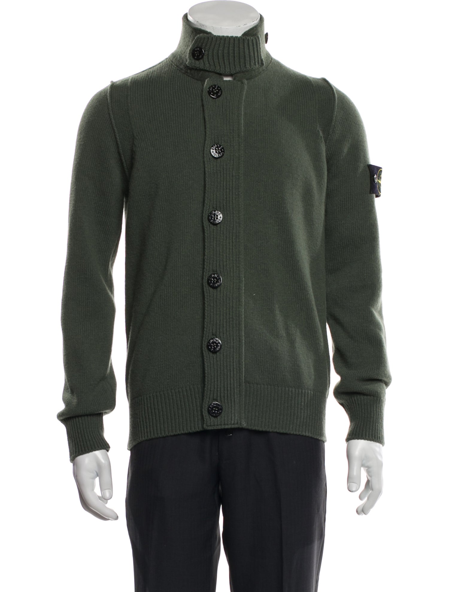 Stone Island Wool Turtleneck Cardigan
