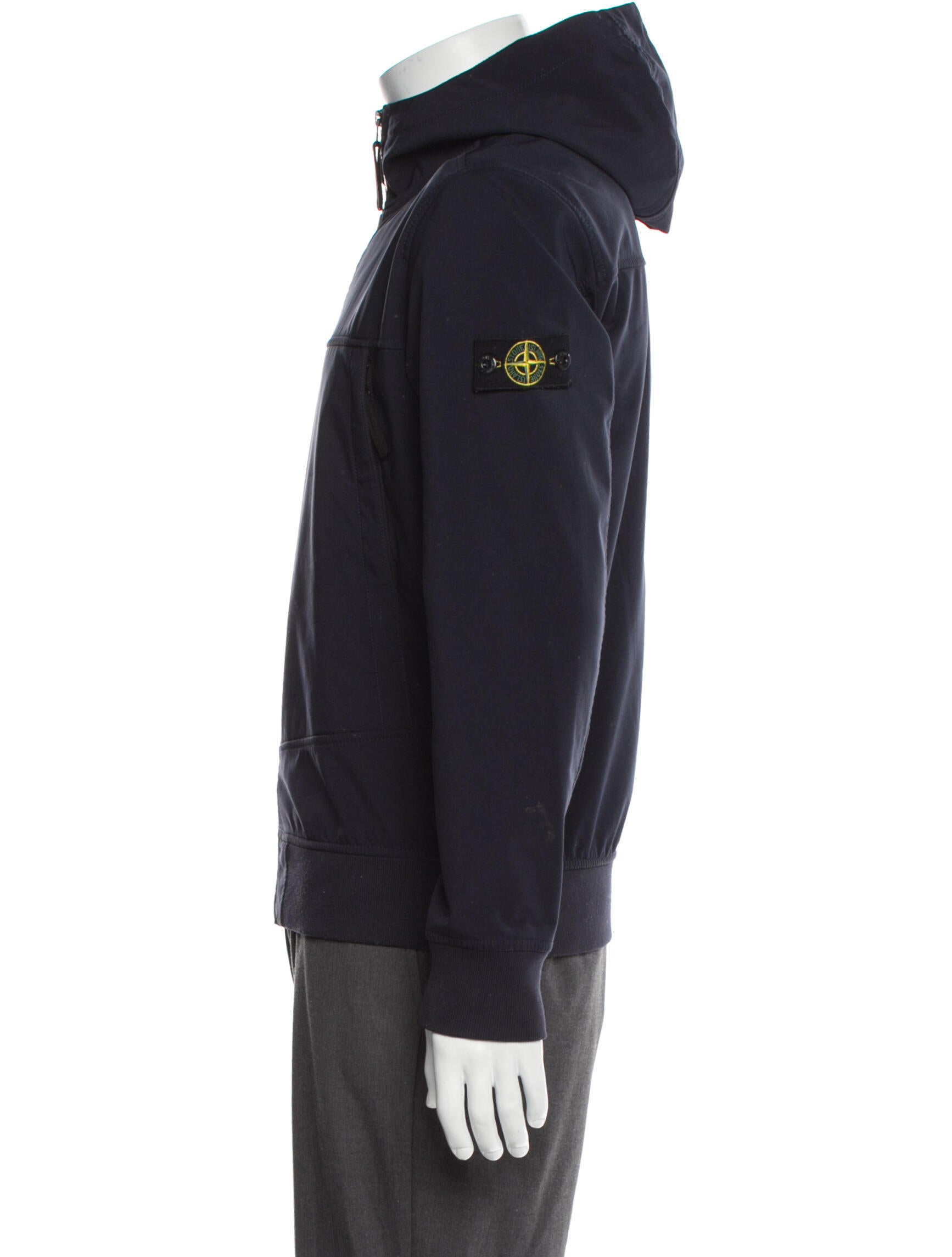Stone Island Boys' Solid Hooded Windbreaker Jacket