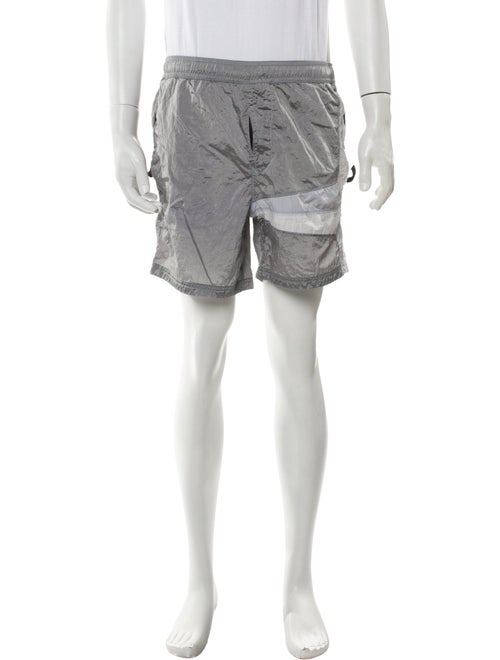 Stone Island Colorblock Pattern Mesh Accents Swim Trunks