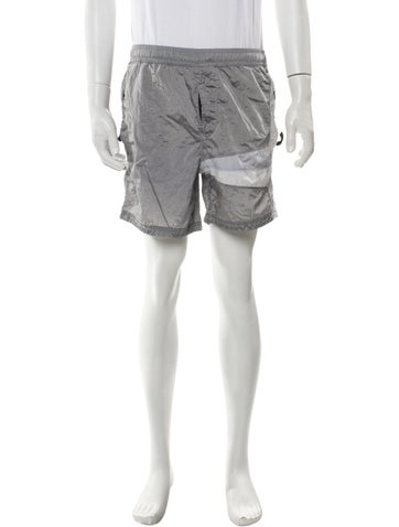 Stone Island Swimwear Colorblock Pattern Mesh Accents Swim Trunks XS