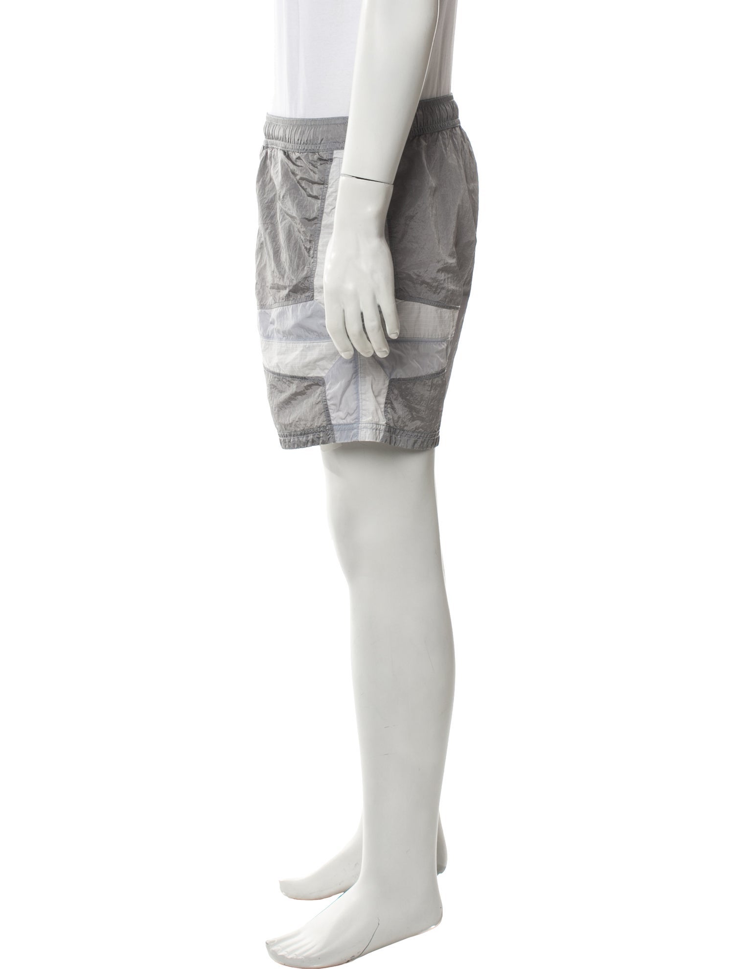 Stone Island Colorblock Pattern Mesh Accents Swim Trunks