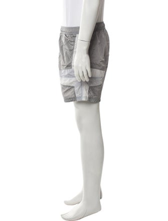 Stone Island Colorblock Pattern Mesh Accents Swim Trunks