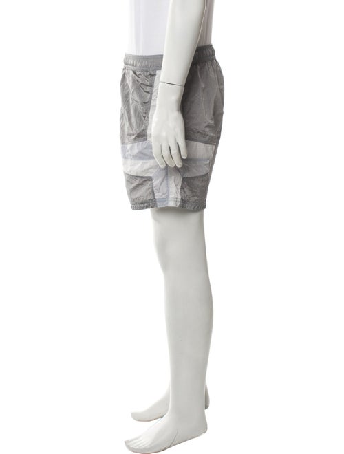 Stone Island Colorblock Pattern Mesh Accents Swim Trunks