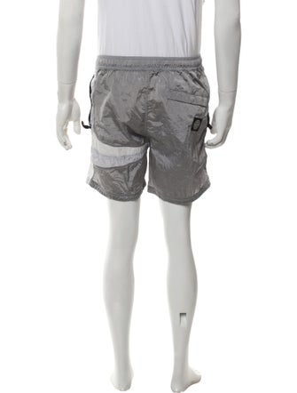 Stone Island Colorblock Pattern Mesh Accents Swim Trunks