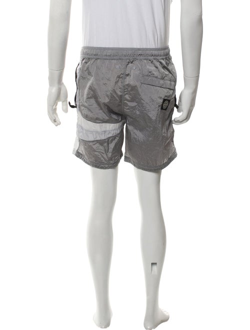Stone Island Colorblock Pattern Mesh Accents Swim Trunks