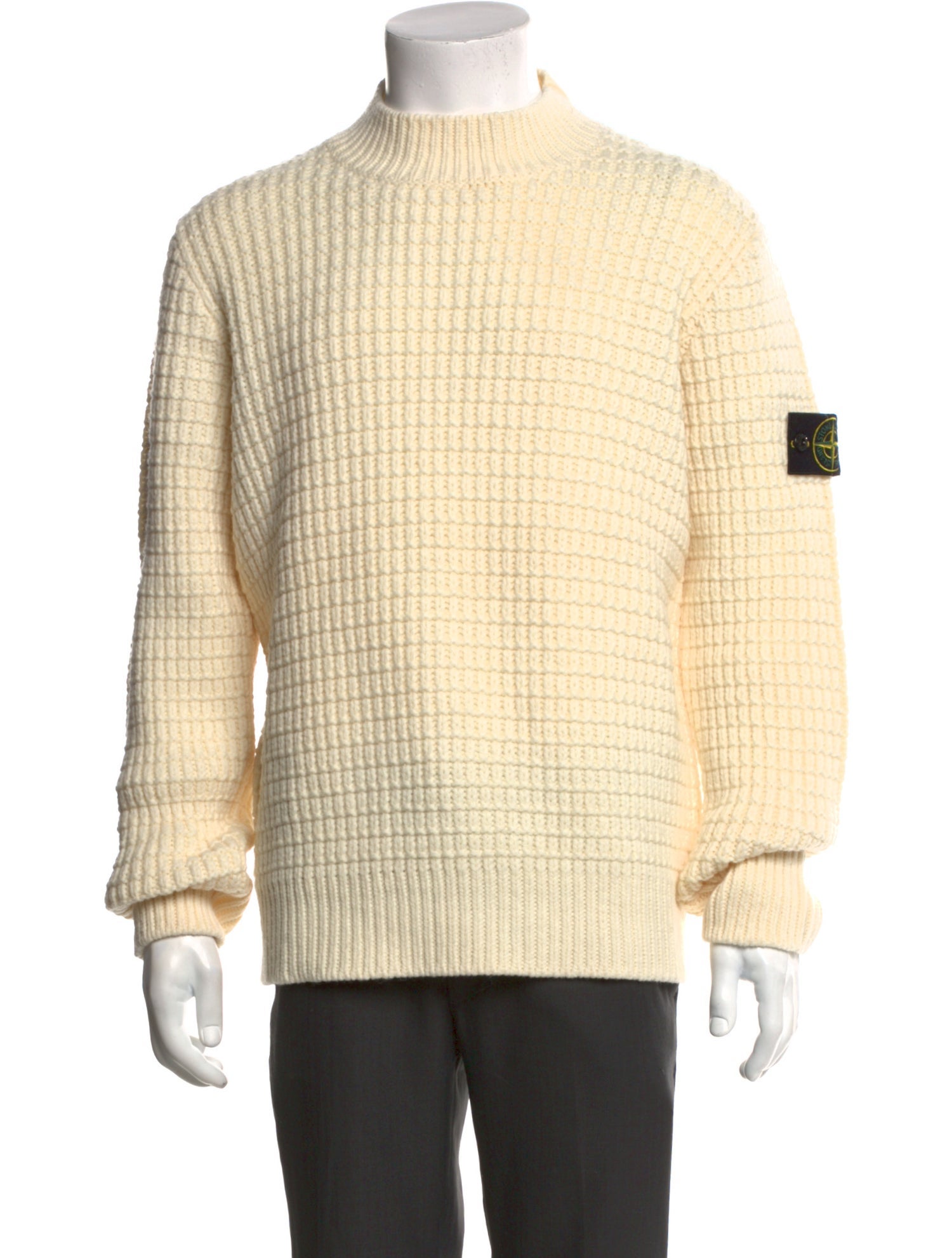Stone Island Virgin Wool Mock Neck Pullover