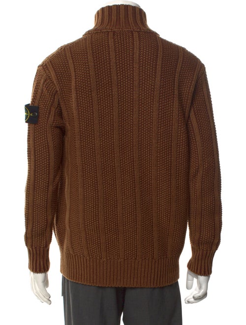 Stone Island Virgin Wool Turtleneck Cardigan