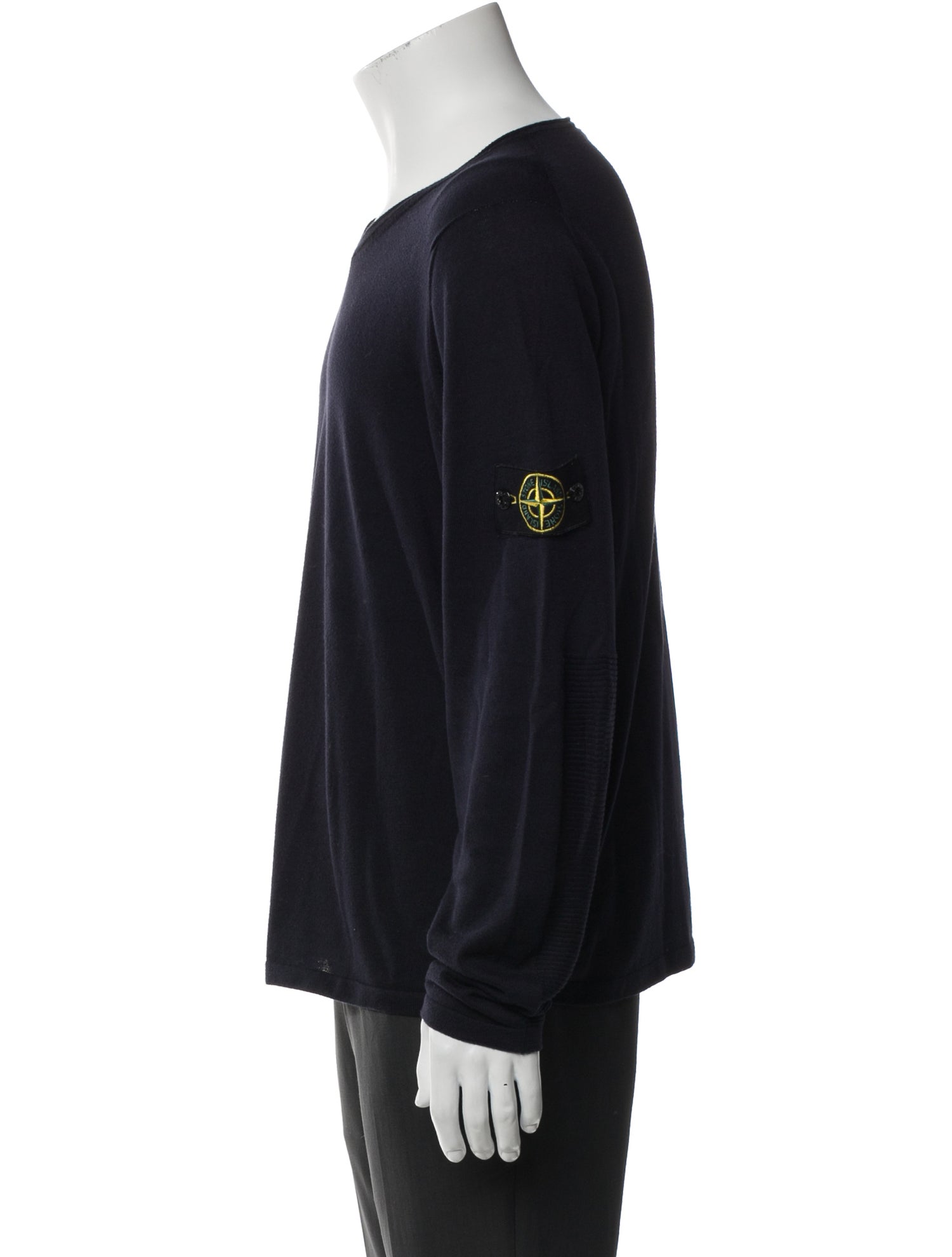 Stone Island V-Neck Long Sleeve Pullover
