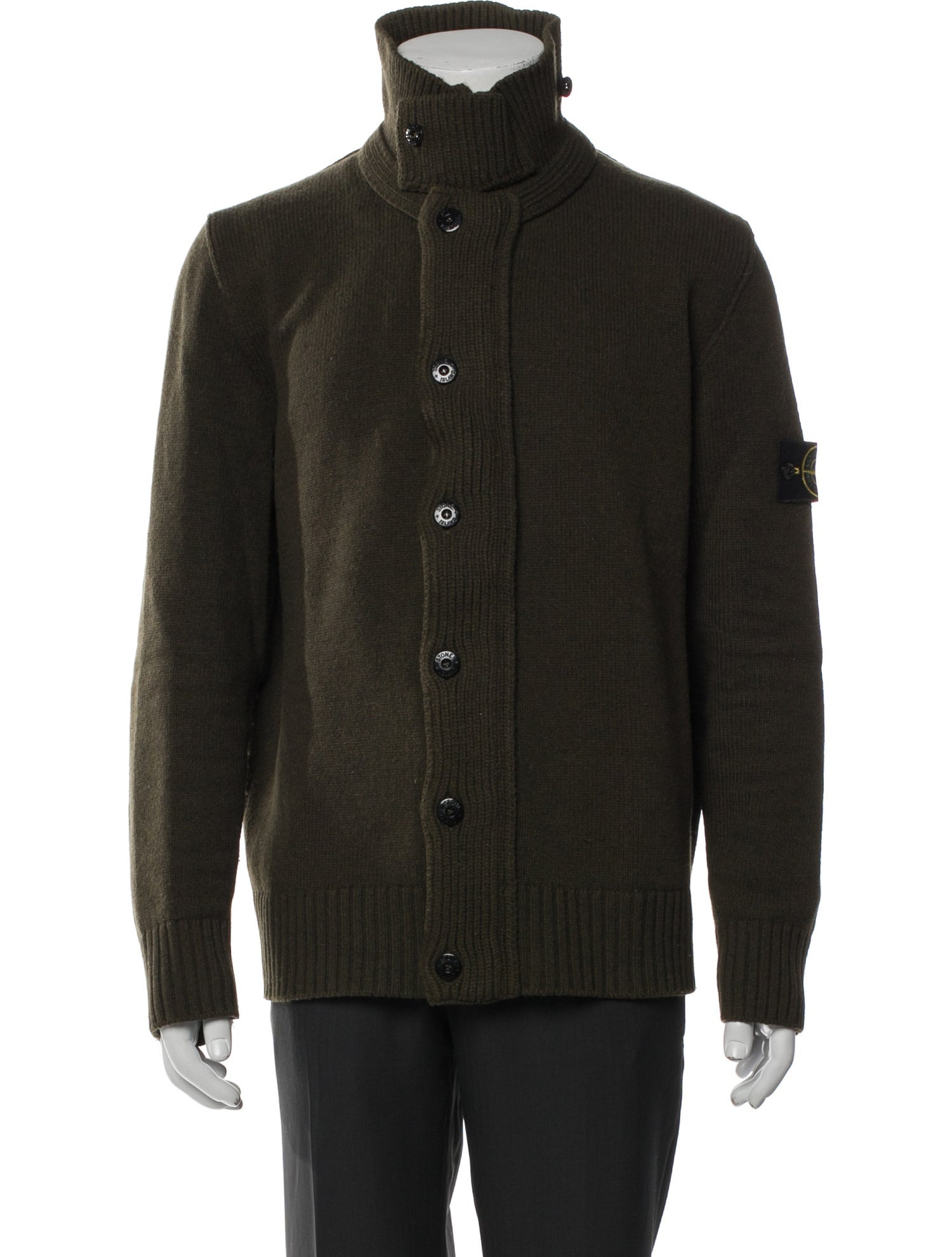 Stone Island Wool Turtleneck Cardigan