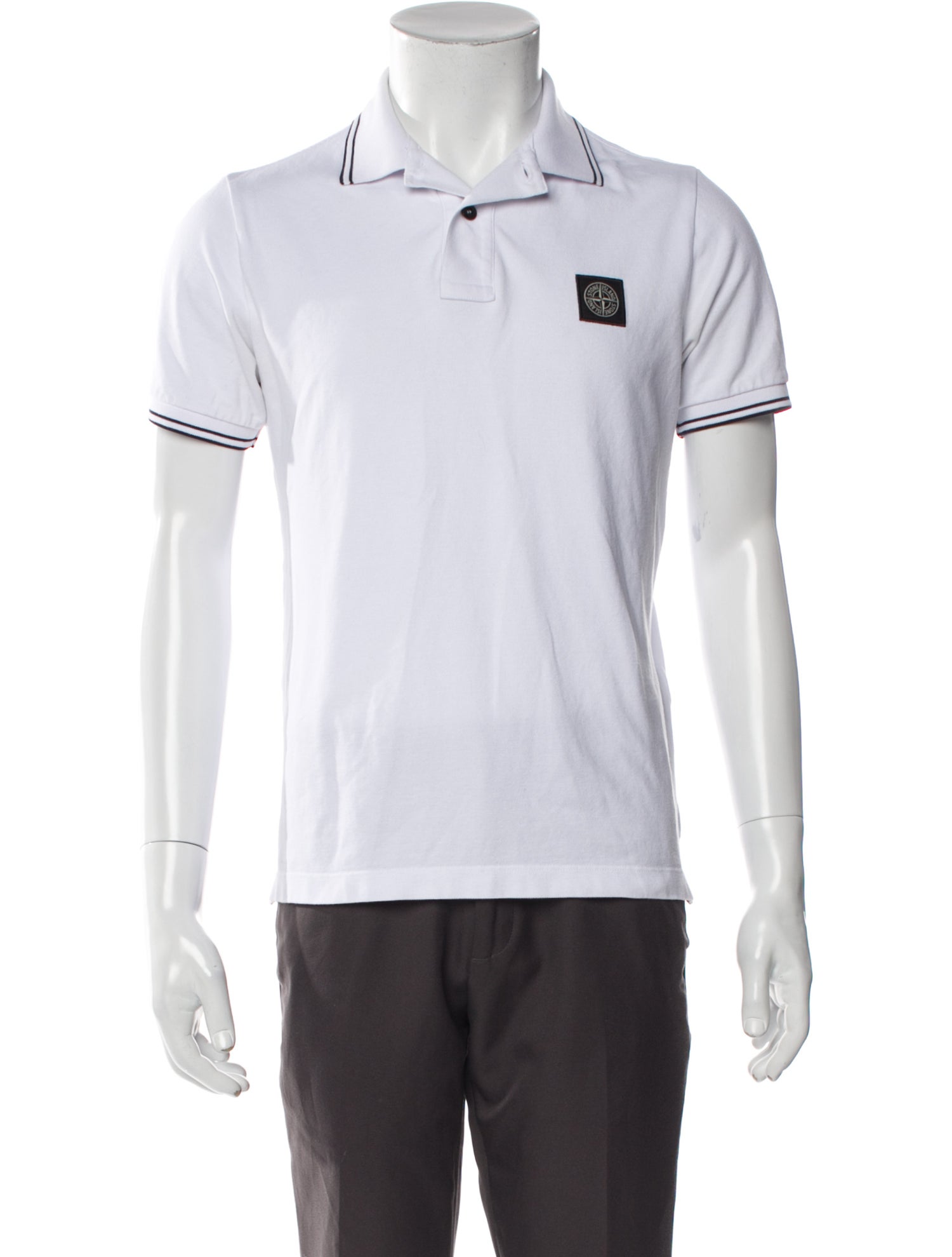 Stone Island Striped Collar Polo Shirt