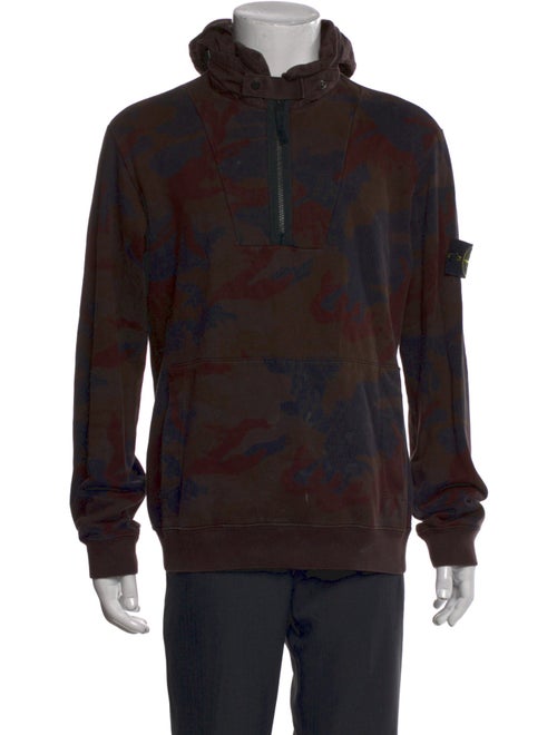 Stone Island Tie-Dye Print Mock Neck Hoodie