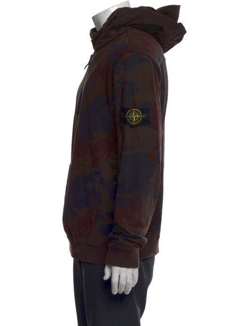 Stone Island Tie-Dye Print Mock Neck Hoodie