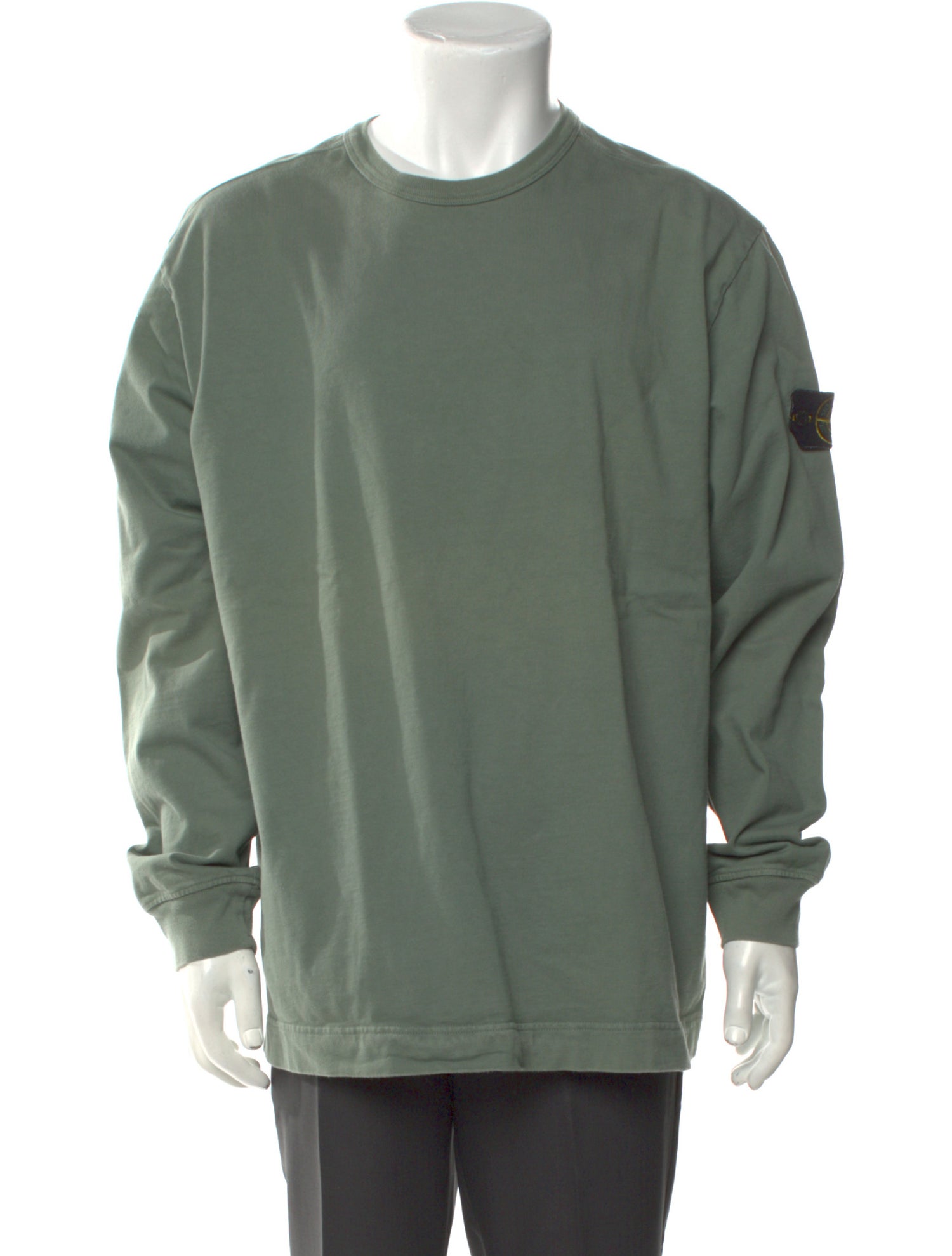 Stone Island Logo Patch Long Sleeve Crew Neck T-Shirt