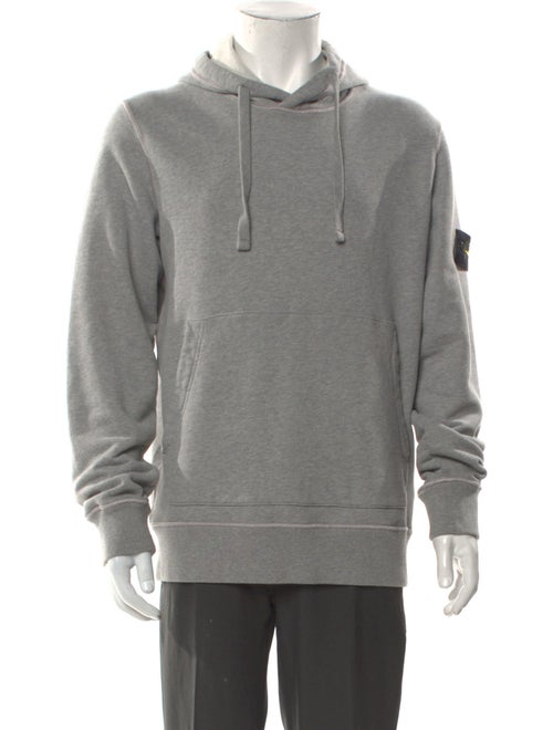 Stone Island Logo Patch V-Neck Hoodie