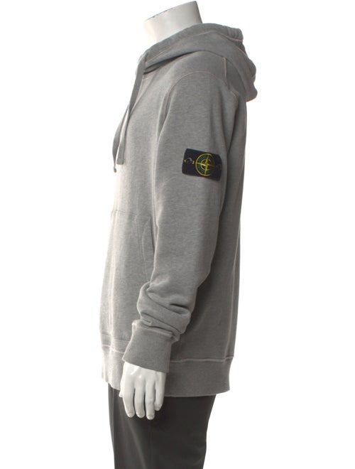 Stone Island Logo Patch V-Neck Hoodie