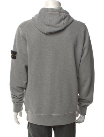 Stone Island Logo Patch V-Neck Hoodie