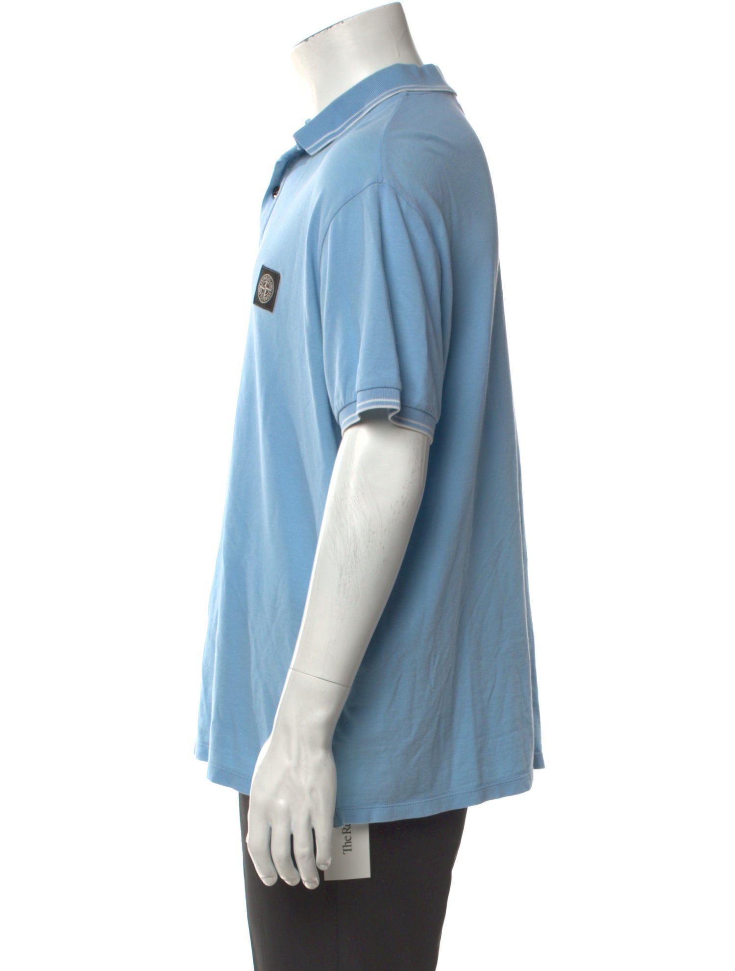 Stone Island Contrast Trim V-Neck Polo Shirt