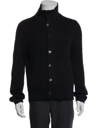 Stone Island Wool Mock Neck Cardigan
