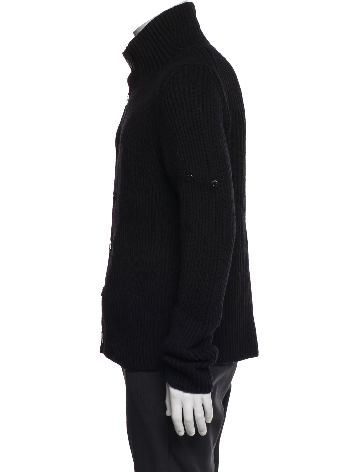 Stone Island Wool Mock Neck Cardigan