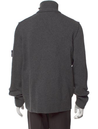 Stone Island Wool Mock Neck Cardigan