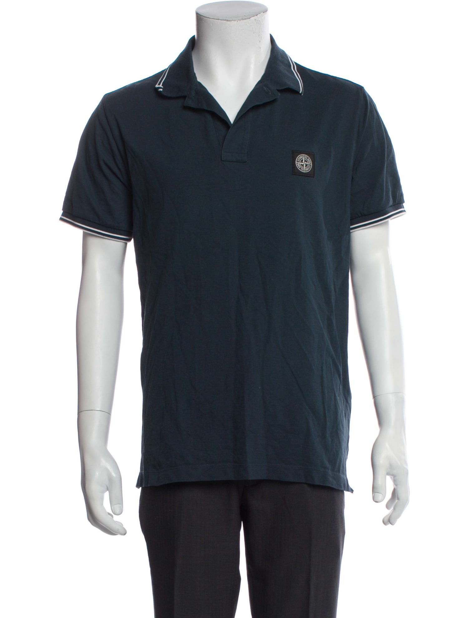 Stone Island Crew Neck Short Sleeve Polo Shirt