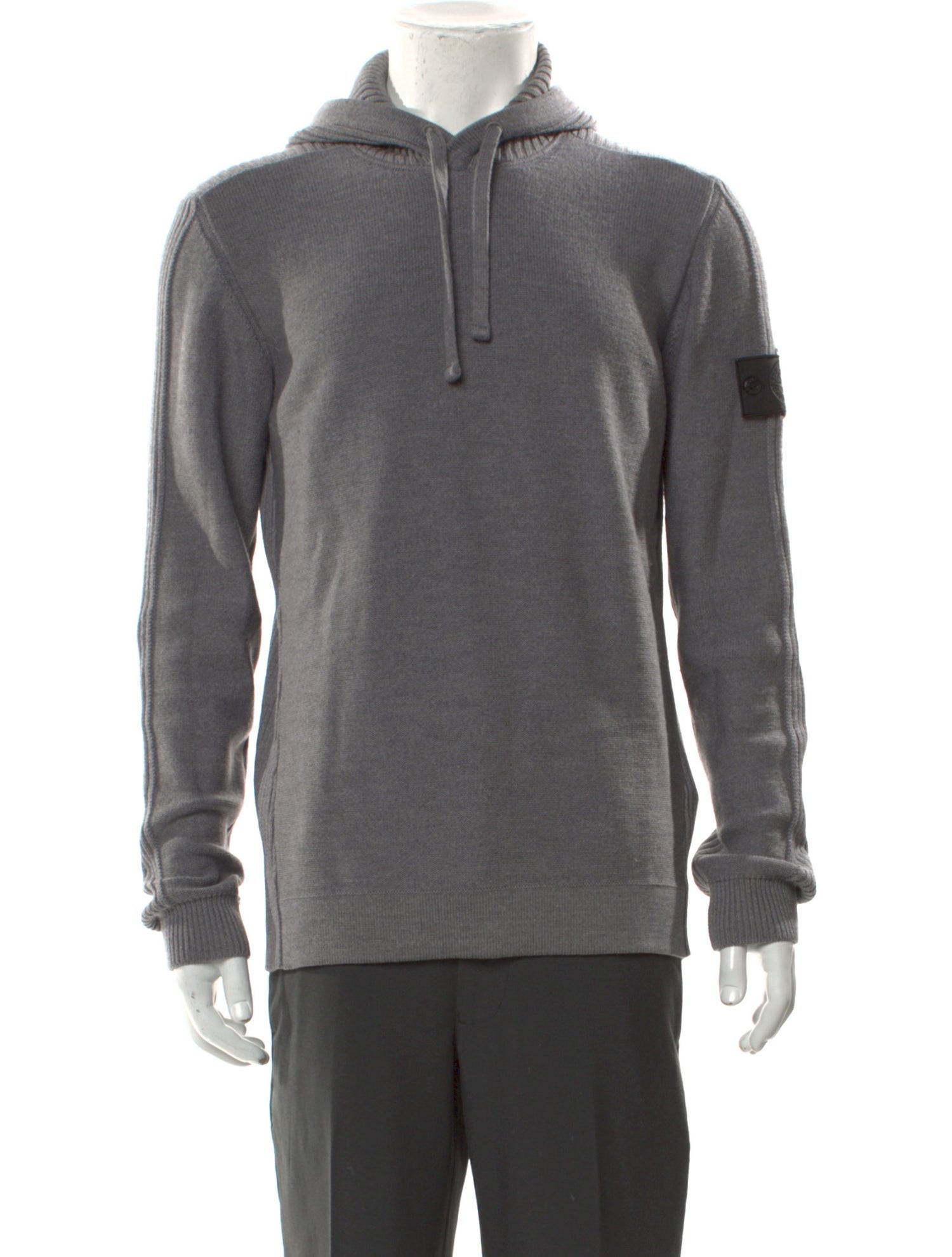 Stone Island Wool V-Neck Hoodie