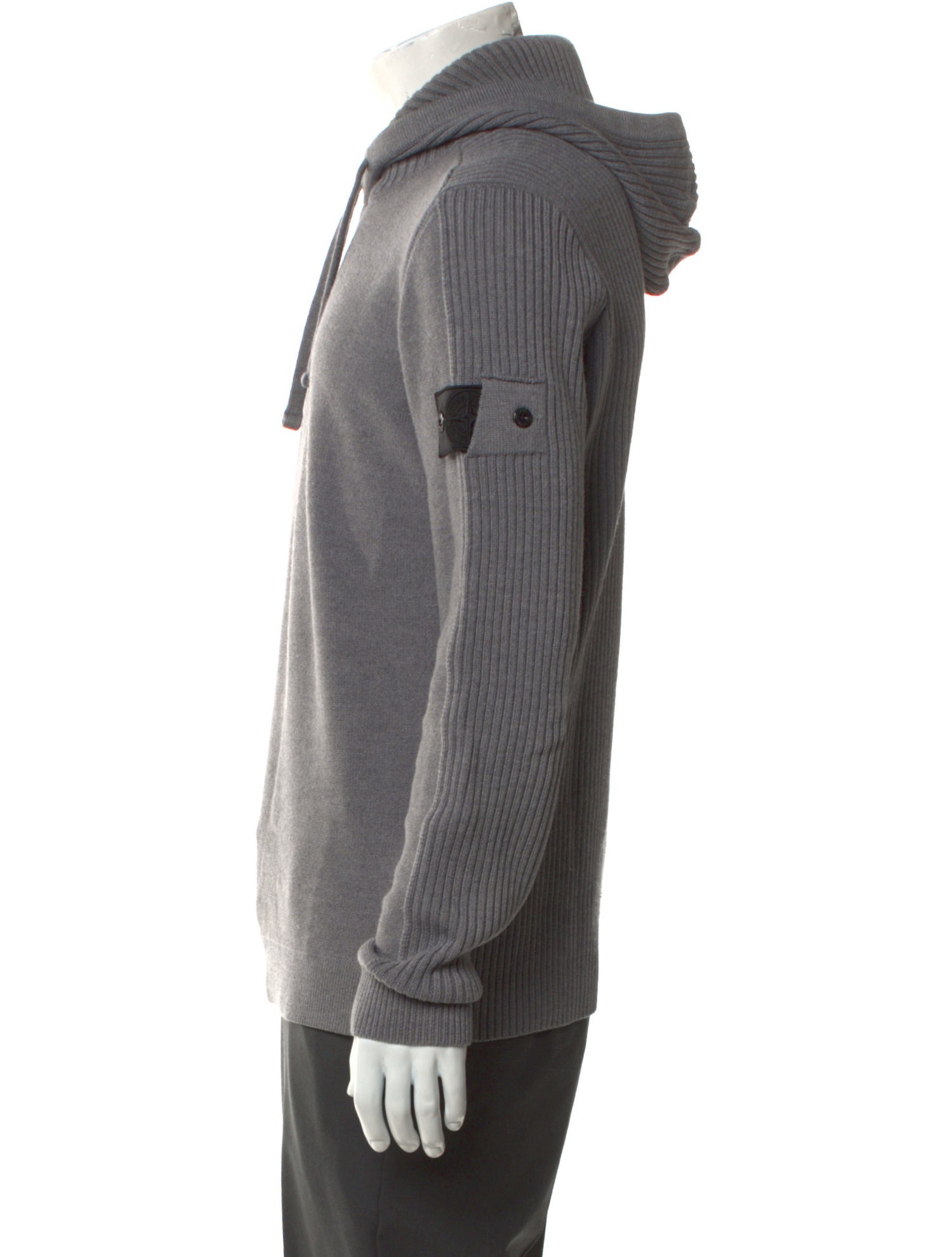 Stone Island Wool V-Neck Hoodie