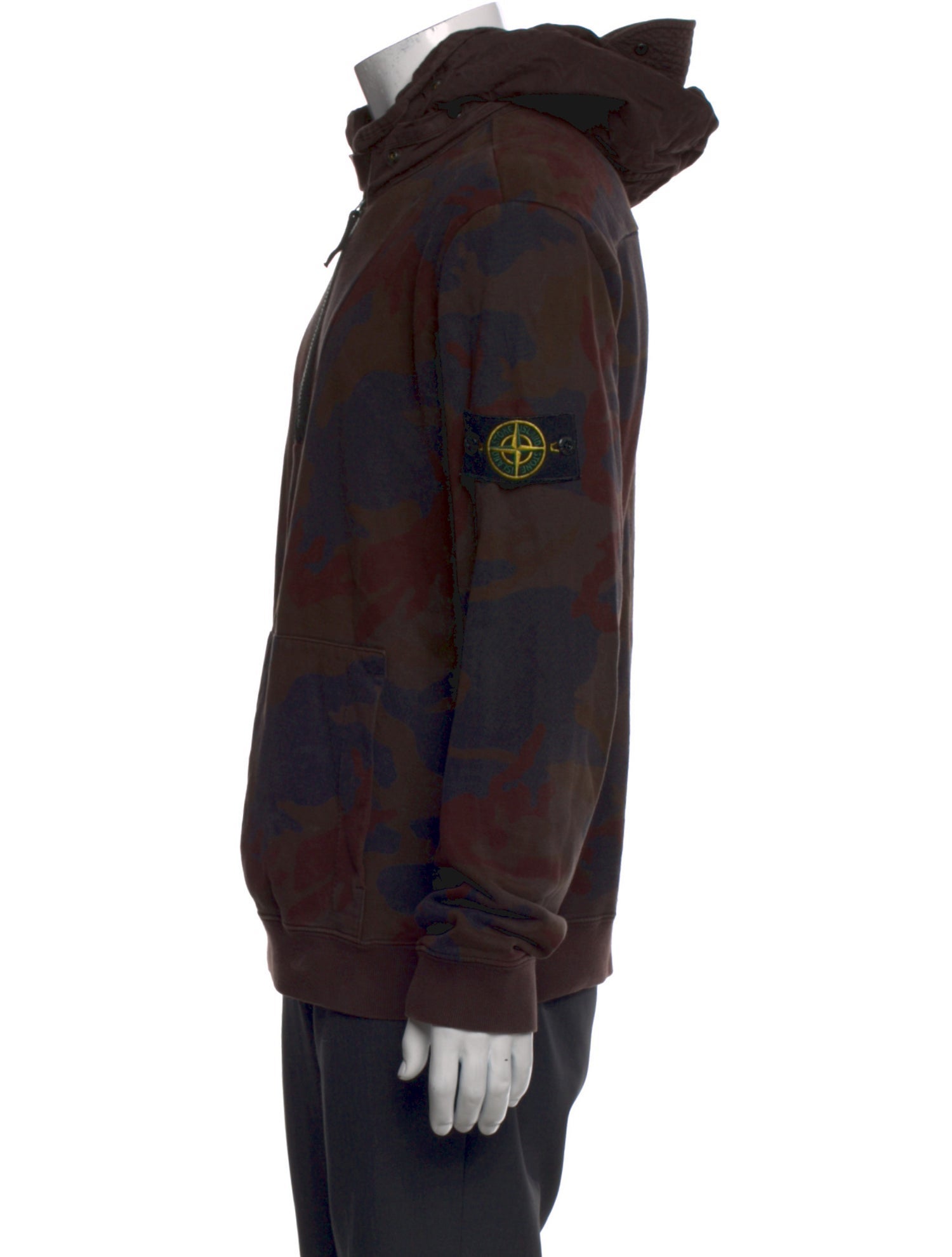 Stone Island Tie-Dye Print Mock Neck Hoodie