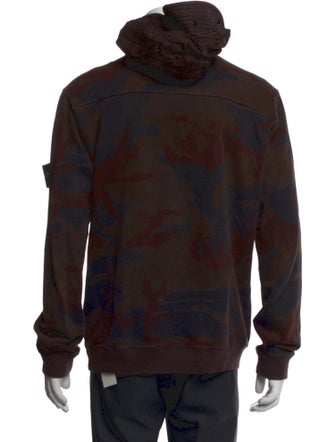 Stone Island Tie-Dye Print Mock Neck Hoodie