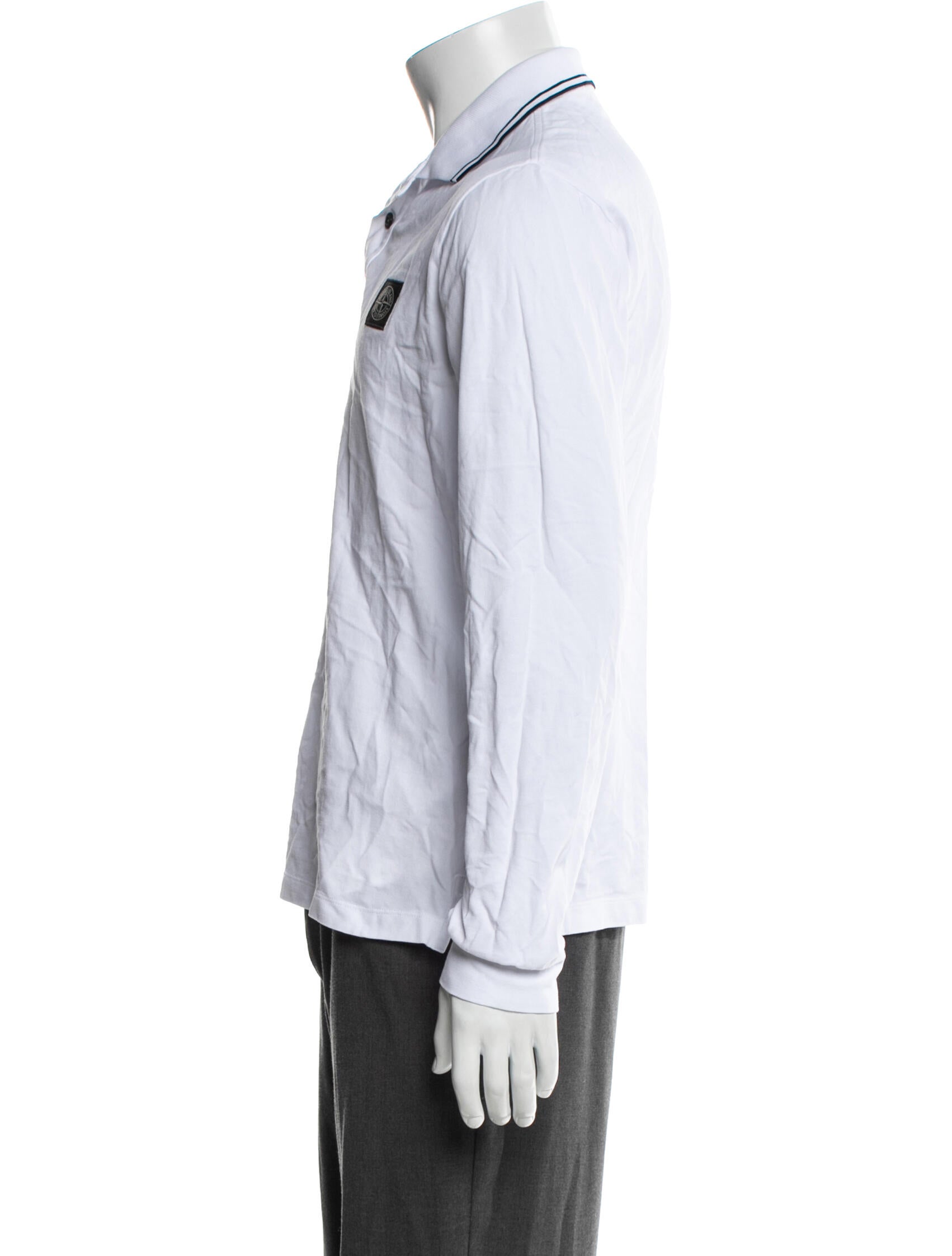 Stone Island Crew Neck Long Sleeve Polo Shirt
