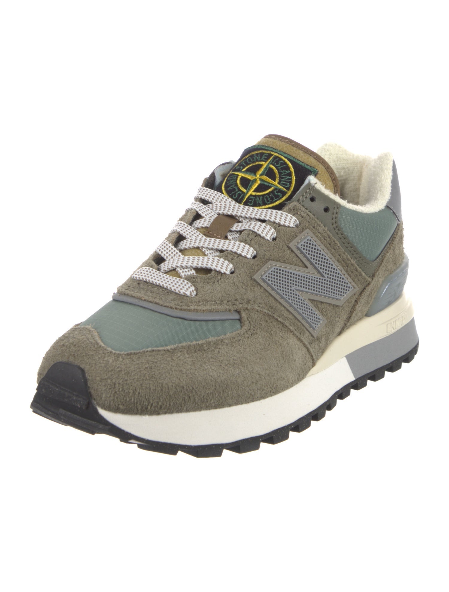 Stone Island Suede Colorblock Pattern Sneakers w/ Tags