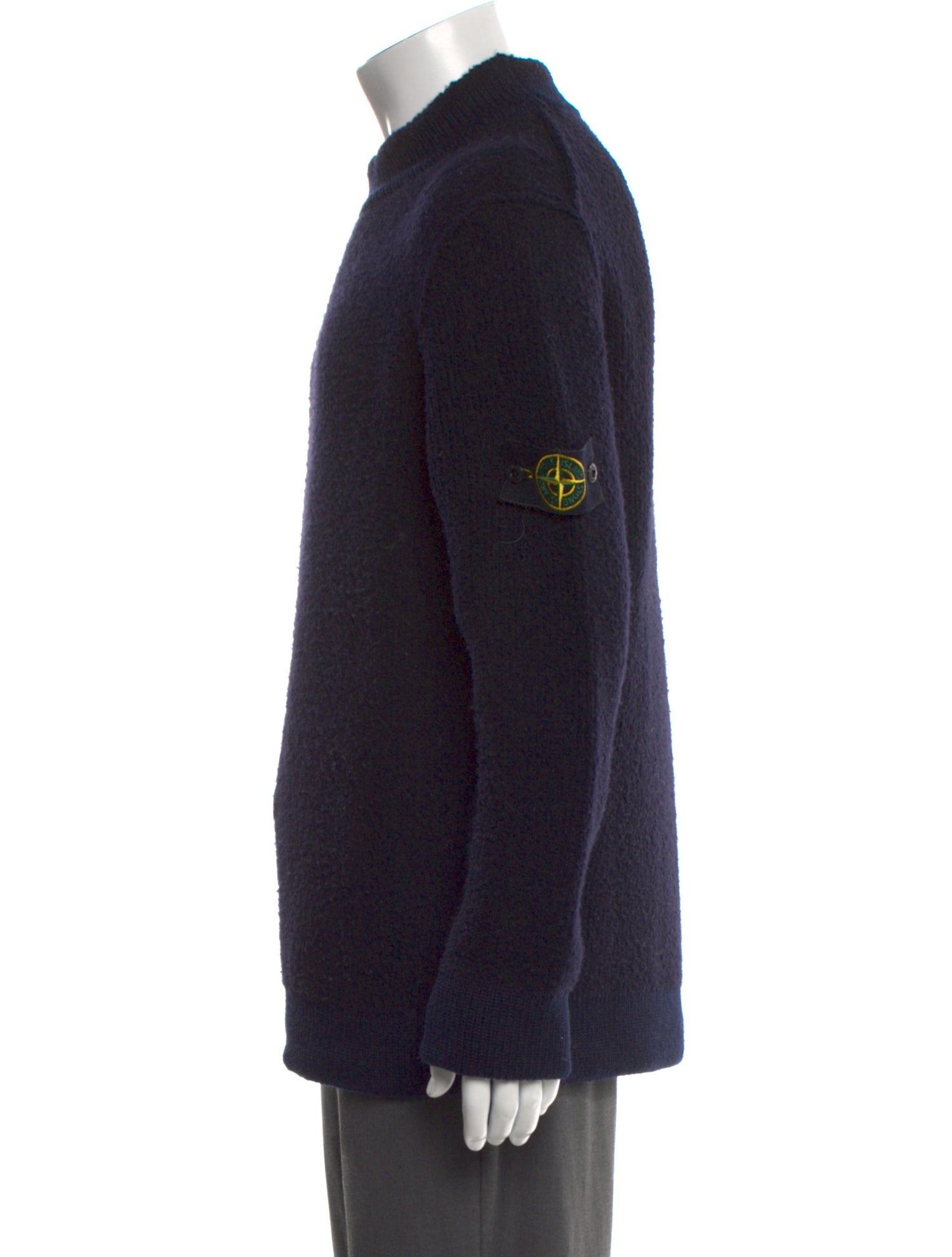 Stone Island Wool Mock Neck Polo Sweater