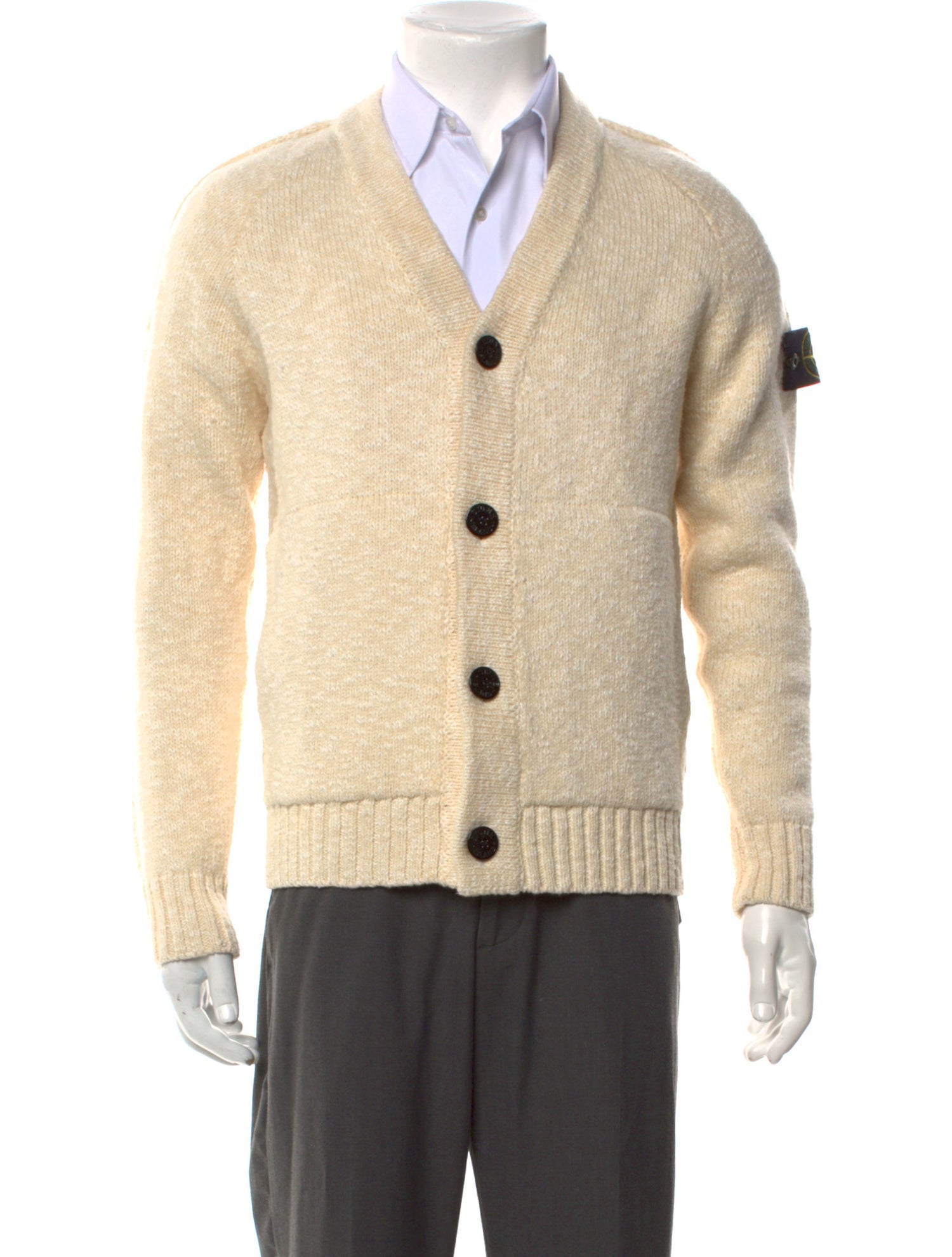 Stone Island V-Neck Long Sleeve Cardigan