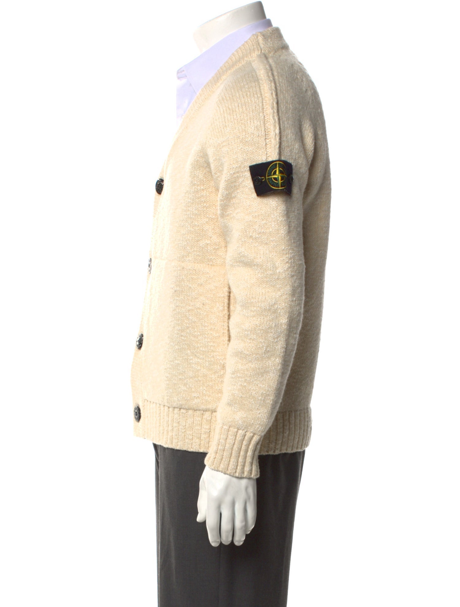 Stone Island V-Neck Long Sleeve Cardigan