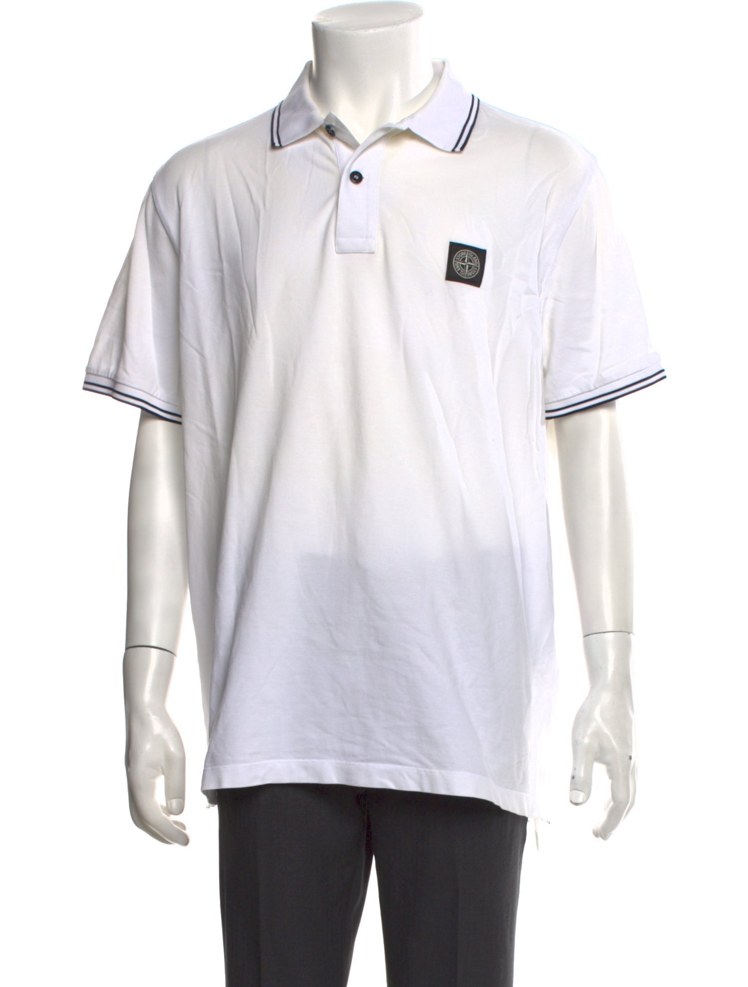 Stone Island Striped Crew Neck Polo Shirt