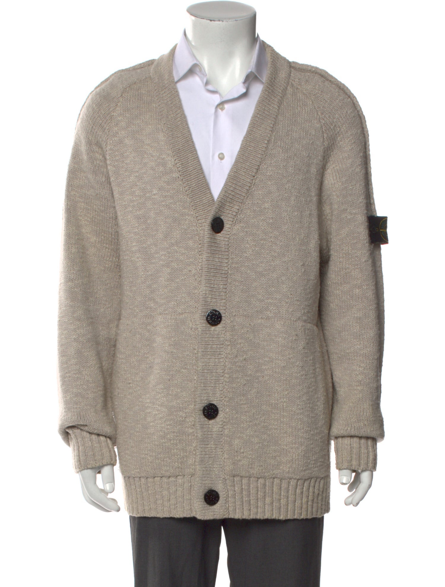 Stone Island V-Neck Long Sleeve Cardigan