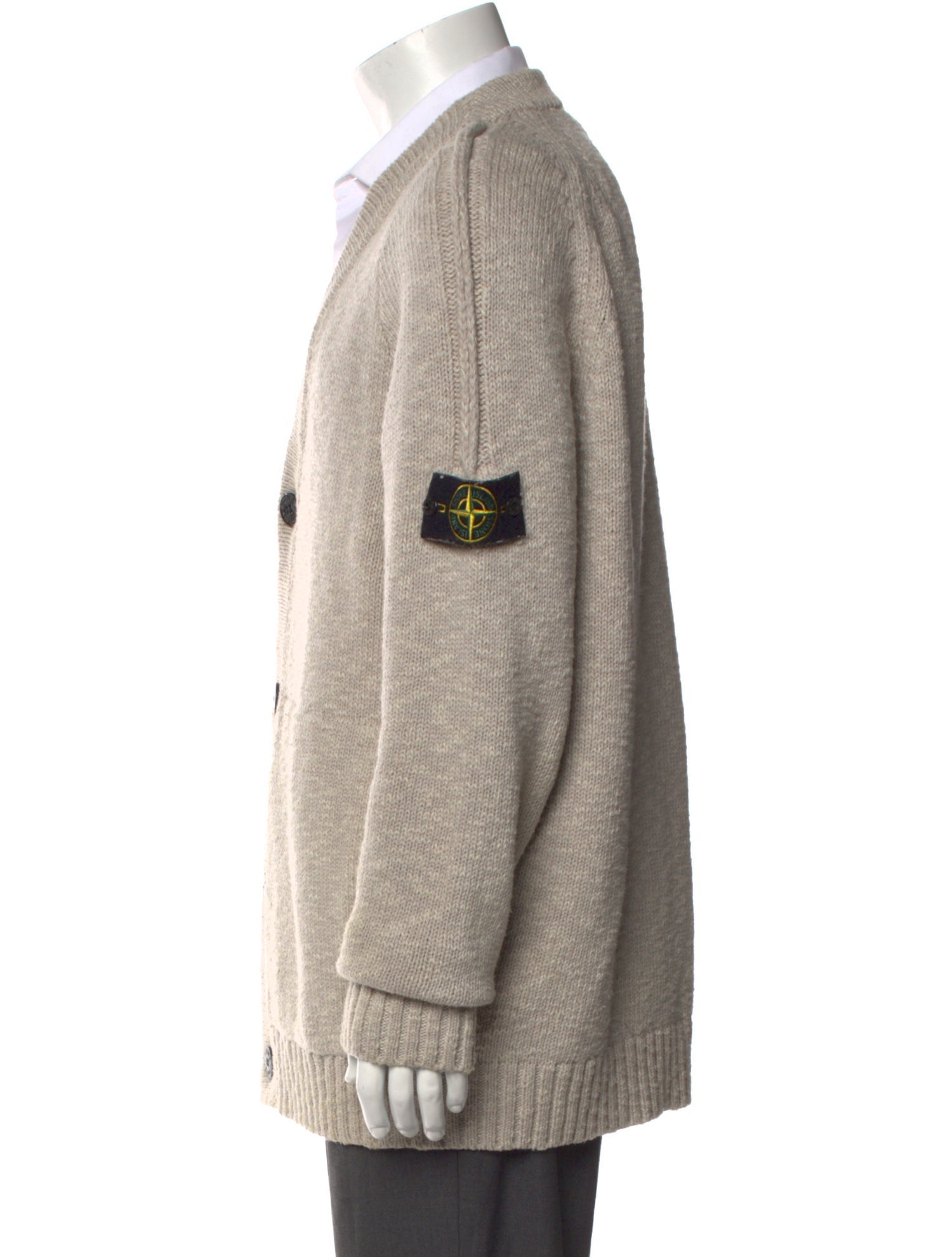 Stone Island V-Neck Long Sleeve Cardigan