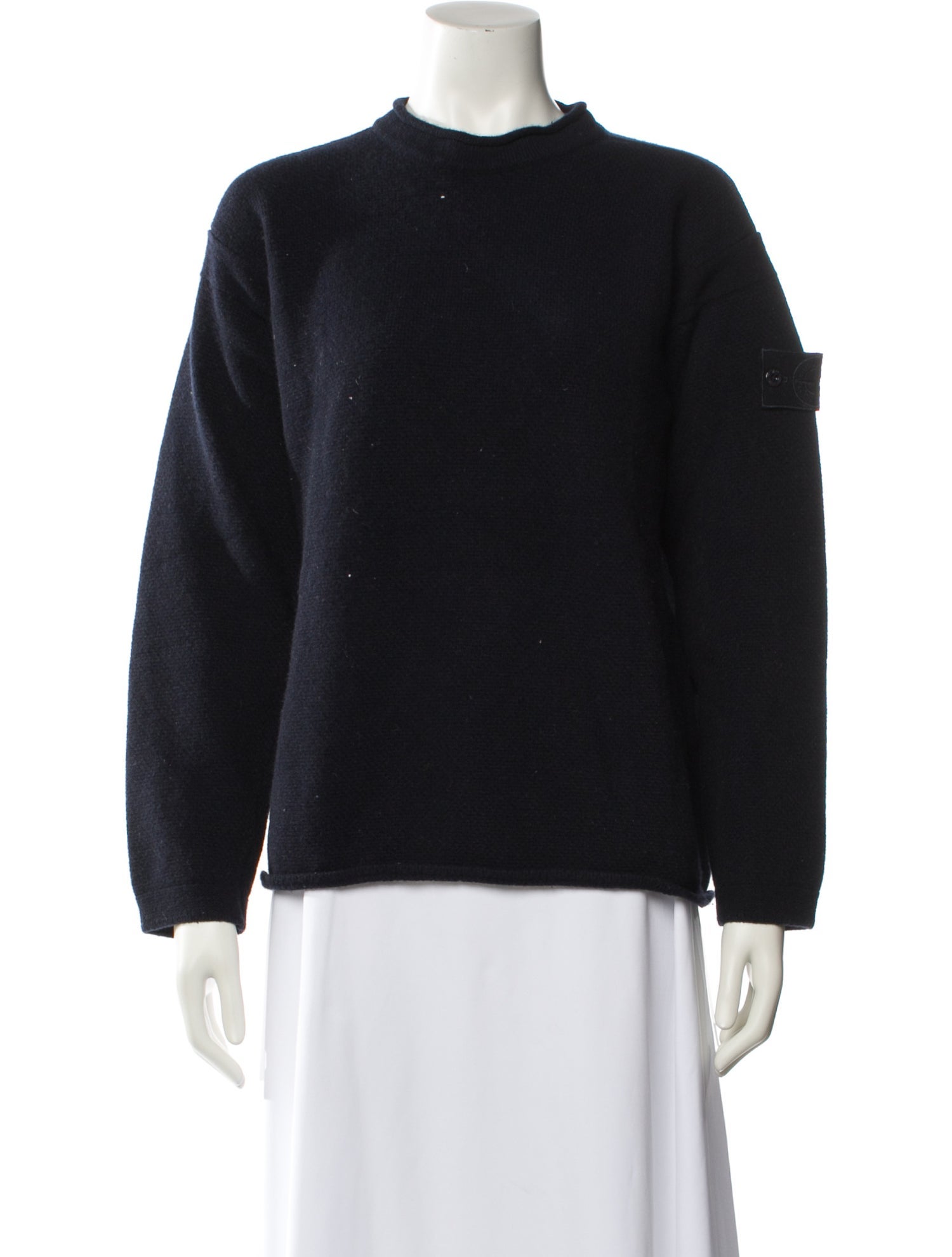 Stone Island Virgin Wool Crew Neck Sweater