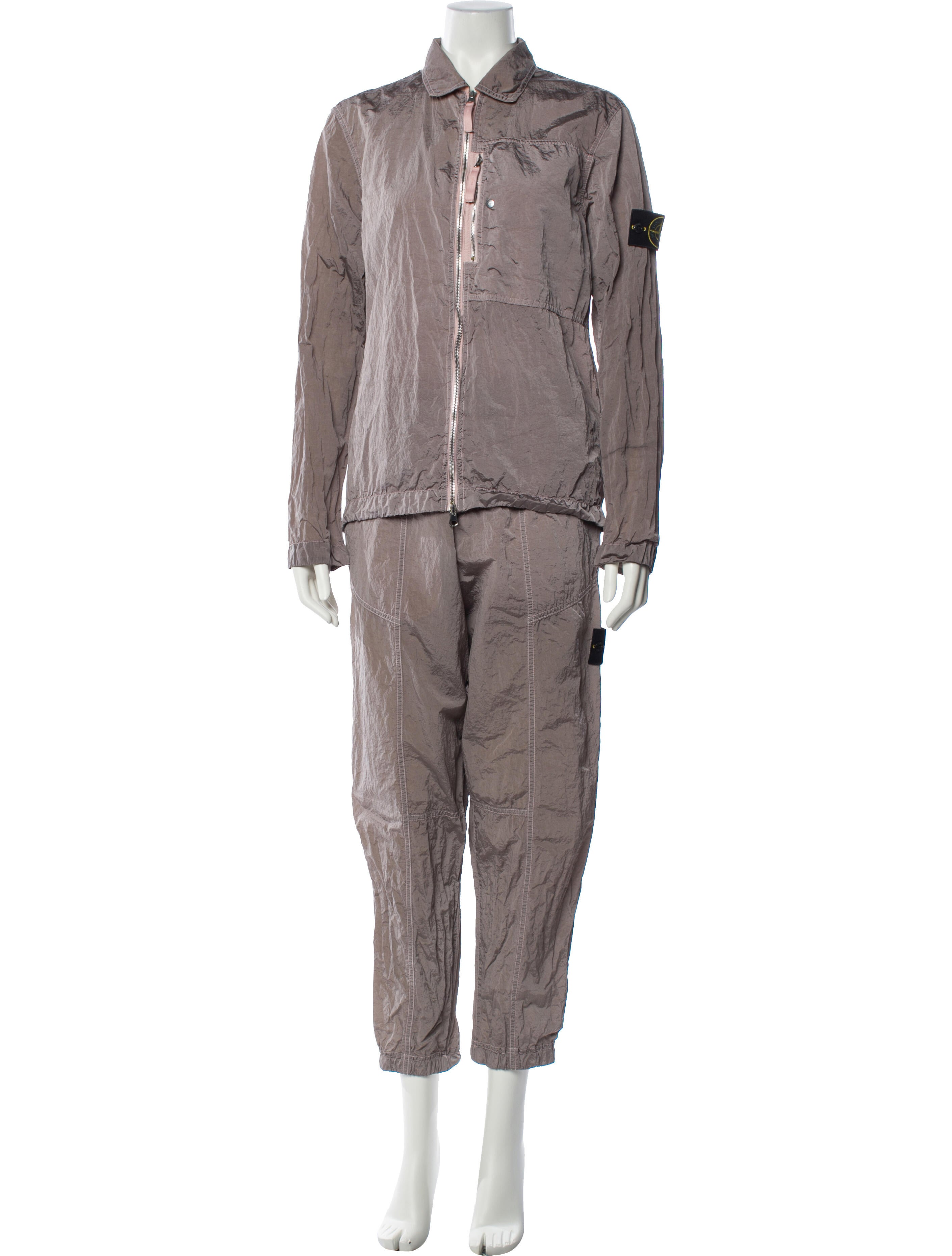 Stone Island Plaid Print Pant Set