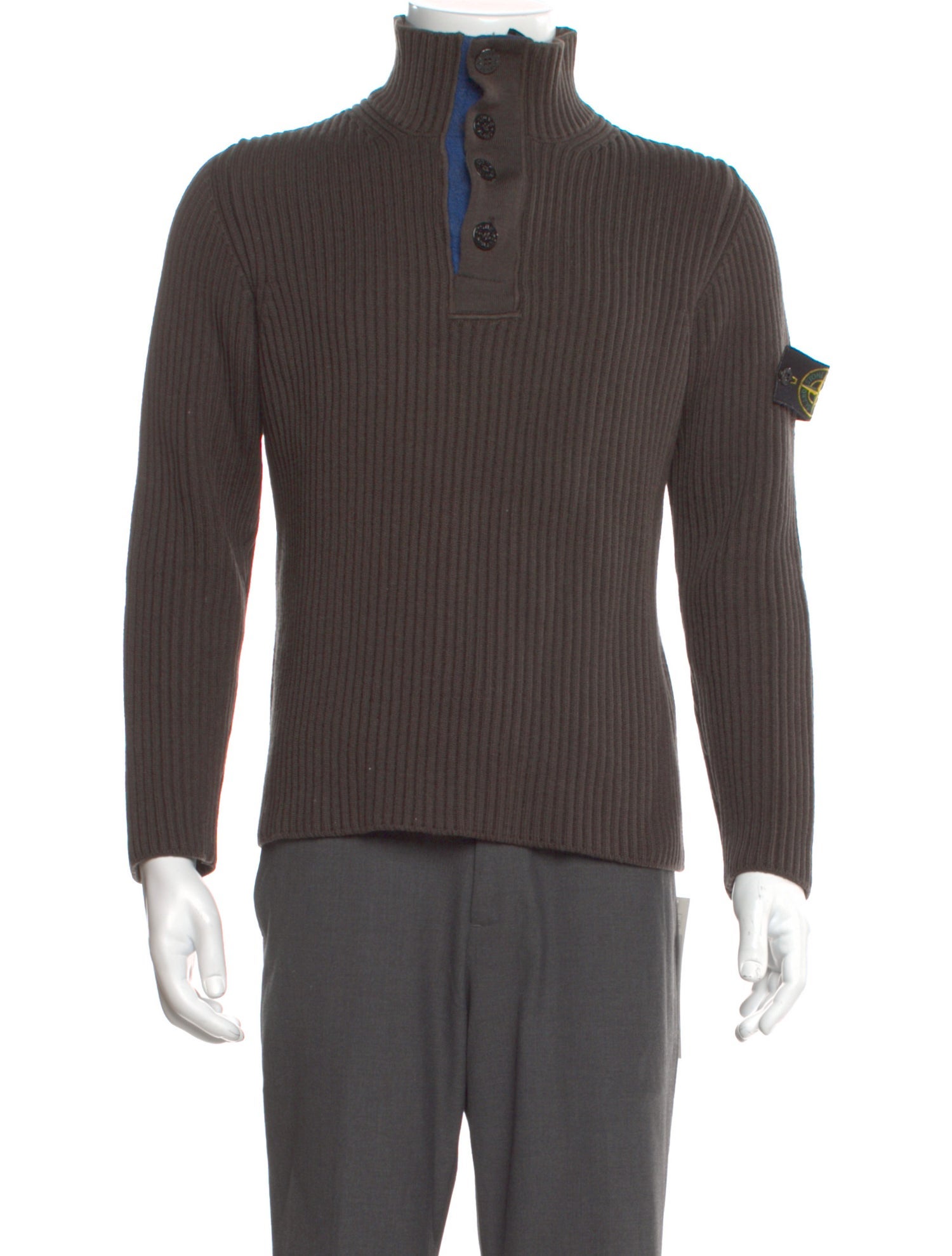 Stone Island Wool Mock Neck Pullover