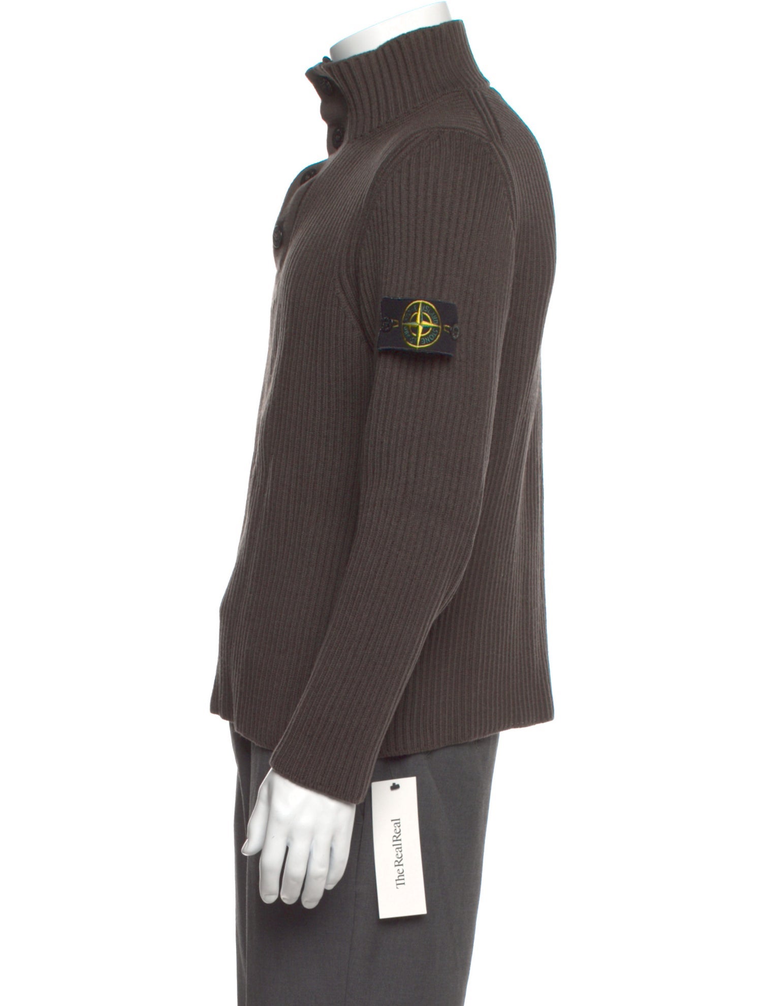 Stone Island Wool Mock Neck Pullover