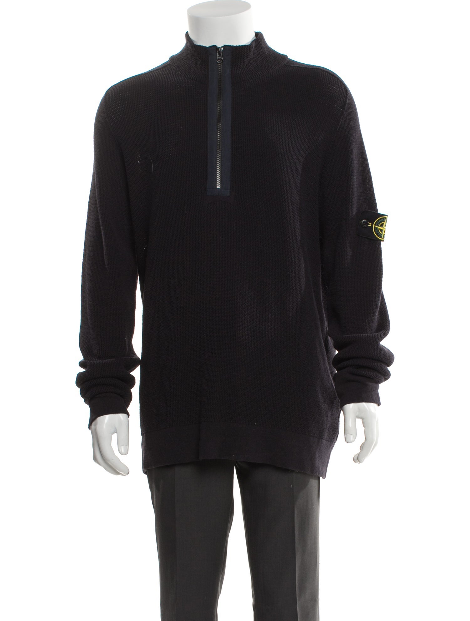 Stone Island Mock Neck Long Sleeve Polo Sweater