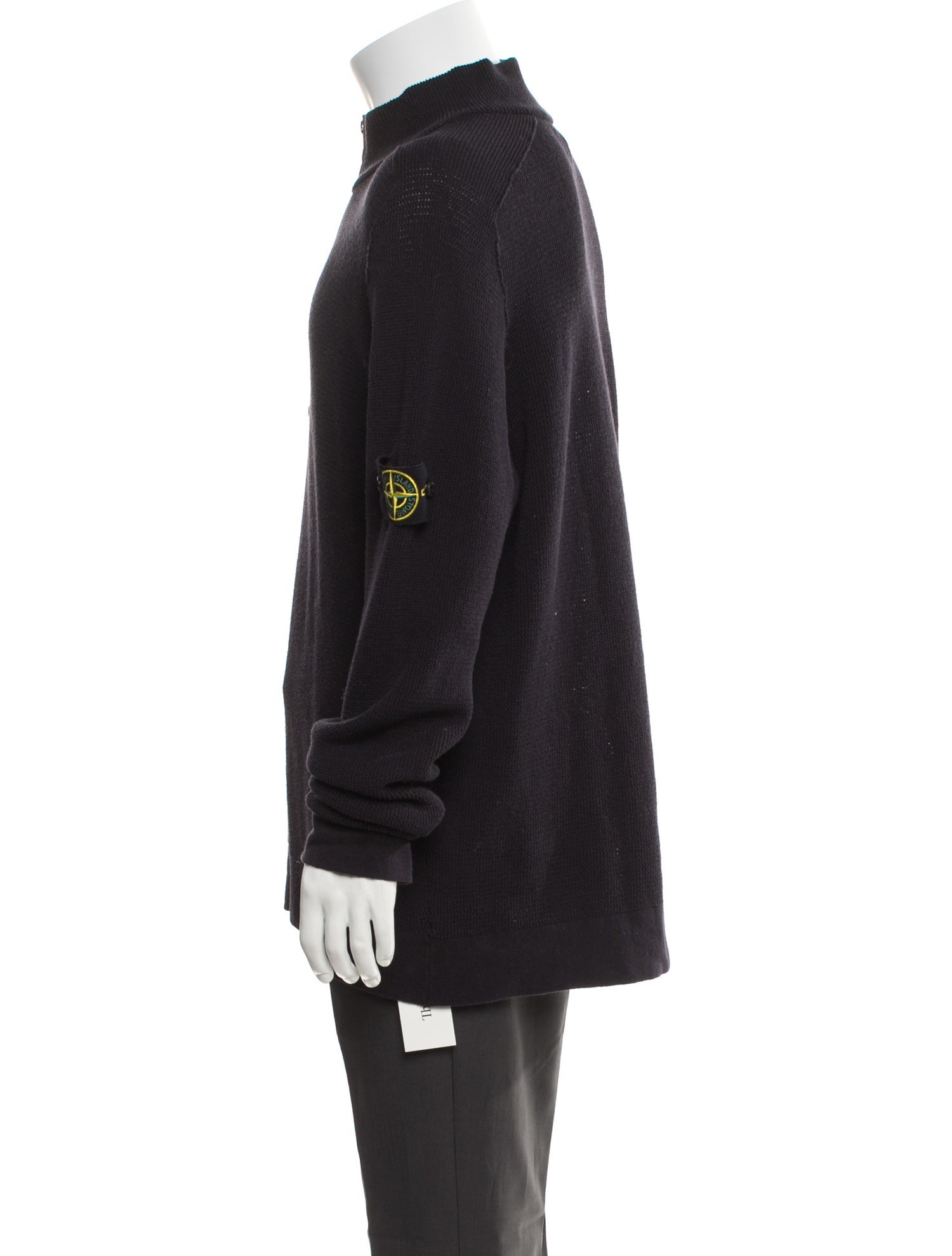 Stone Island Mock Neck Long Sleeve Polo Sweater
