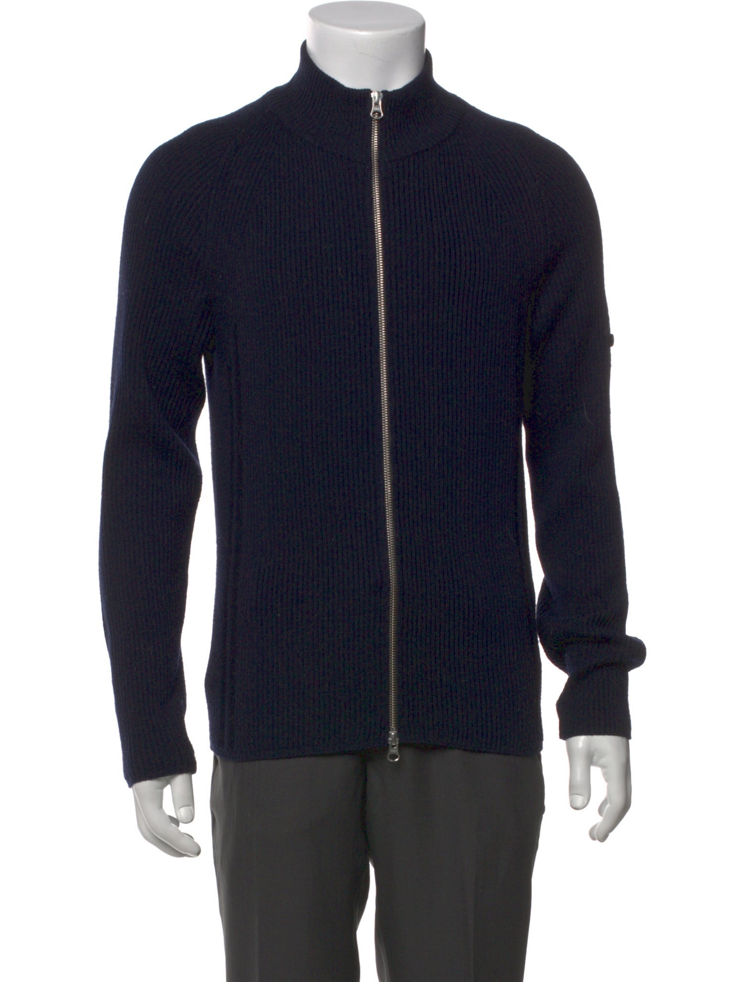 Stone Island Wool Mock Neck Cardigan