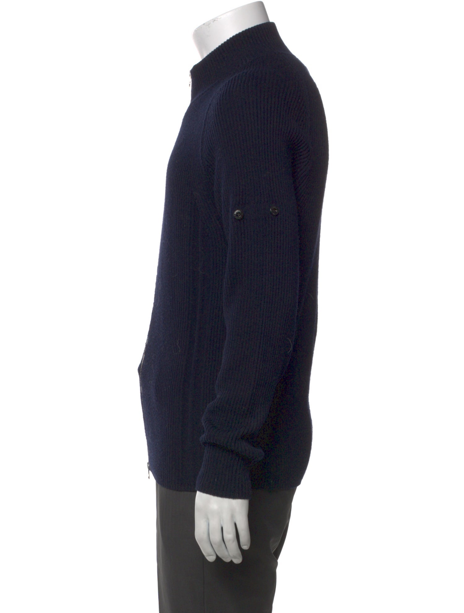 Stone Island Wool Mock Neck Cardigan