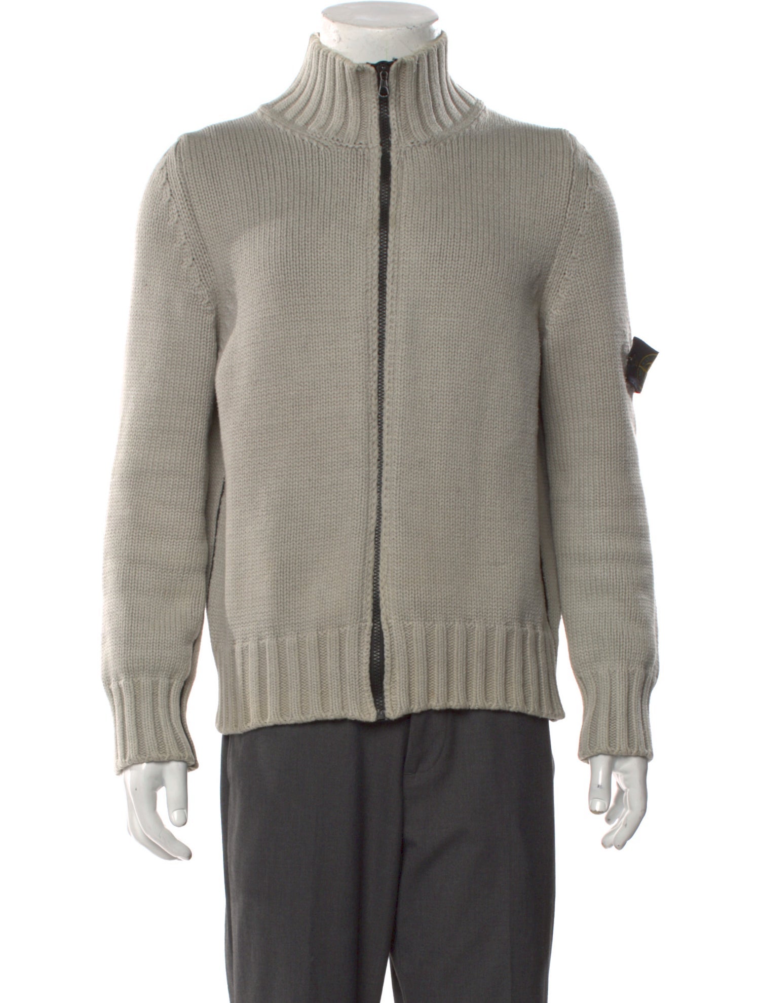 Stone Island Open Front Long Sleeve Cardigan