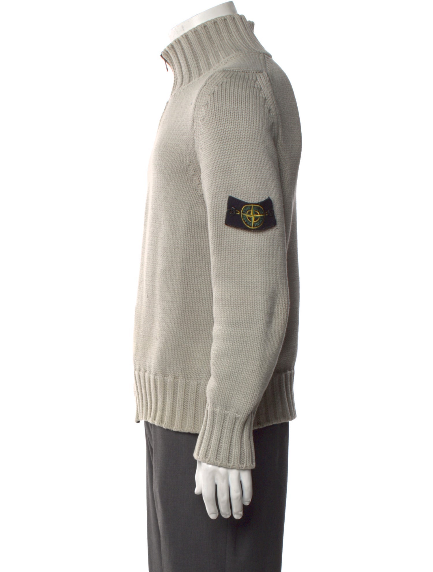 Stone Island Open Front Long Sleeve Cardigan
