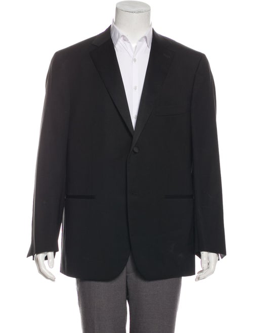 Isaia Wool Tuxedo Jacket black