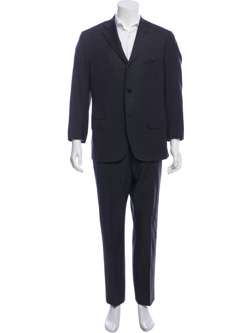 Isaia Wool Pinstripe Suit grey